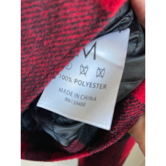 MNML Men’s Flannel Sherpa Jacket Check Boa Outerwear, Size M buffalo check - Picture 5 of 6